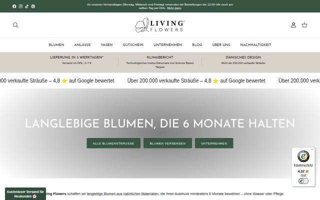 LIVING FLOWERS DE storefront