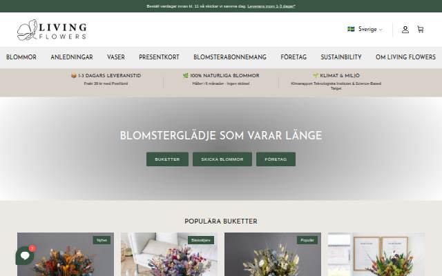 Living Flowers SE storefront