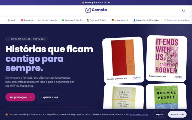Montra da Livraria Cometa — Livros em Portugal