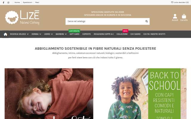 Lizè Natural Clothing storefront