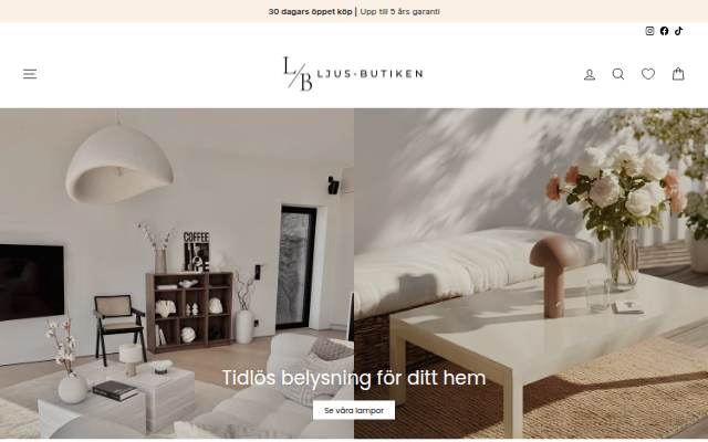 Ljus-butiken.se storefront