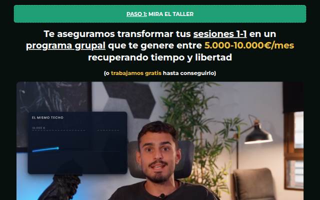 Entrenamiento gratuito: Como facturar 10.000 euros/mes en el sector de la salud dejando las sesiones 1 a 1 storefront