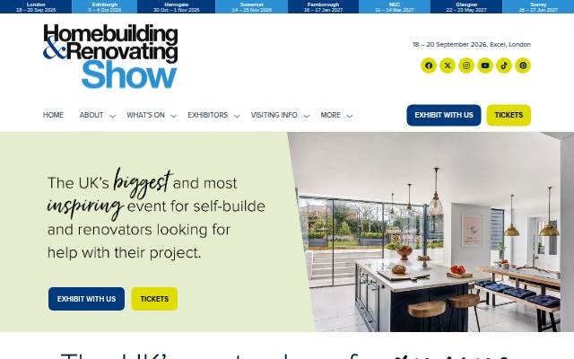 London Homebuilding &amp; Renovating Show 2026 storefront