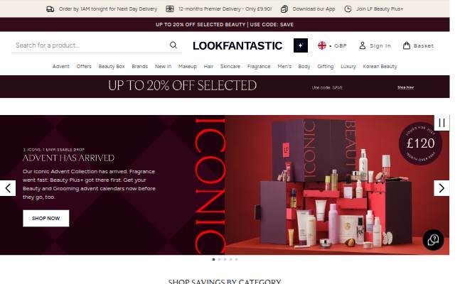 LOOKFANTASTIC storefront