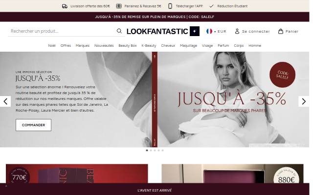 Startseite von LOOKFANTASTIC