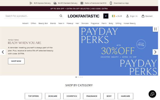 LOOKFANTASTIC storefront
