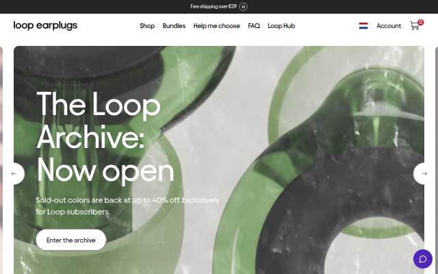 Loop Earplugs storefront