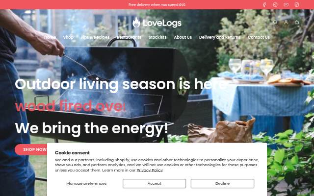Love Logs storefront