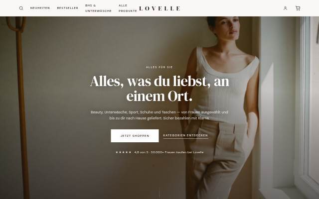 Startseite von Lovelle