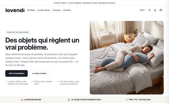 LovendiShop France storefront