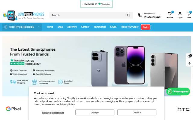 LowPricePhones storefront