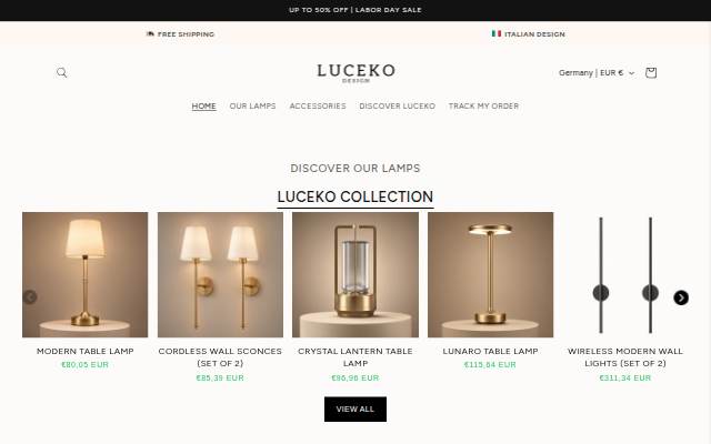 Luceko storefront