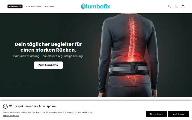LumboFix storefront