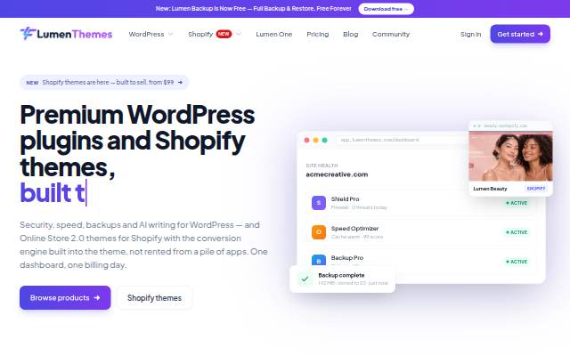 Lumen Themes storefront