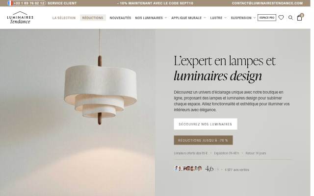 Luminaires Tendance storefront
