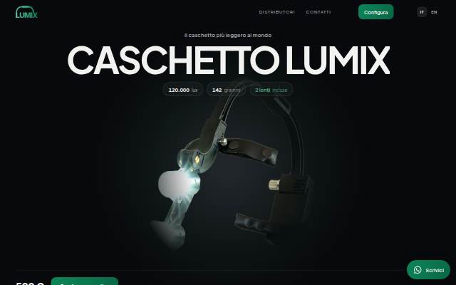 LumixUltra — Il caschetto più leggero al mondo storefront