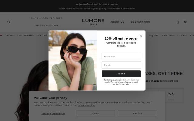 Lumore.com storefront