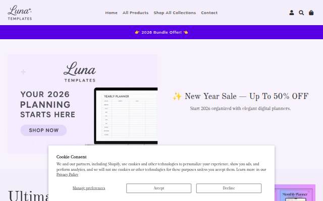 Luna Templates storefront