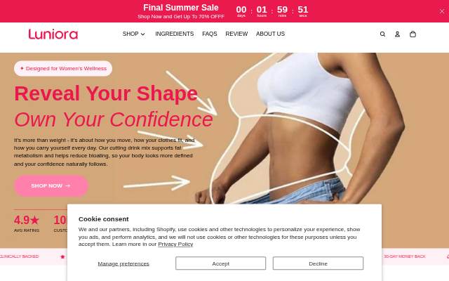 Luniora Supplement storefront