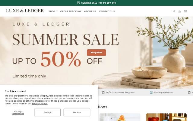 Luxe &amp; Ledger storefront