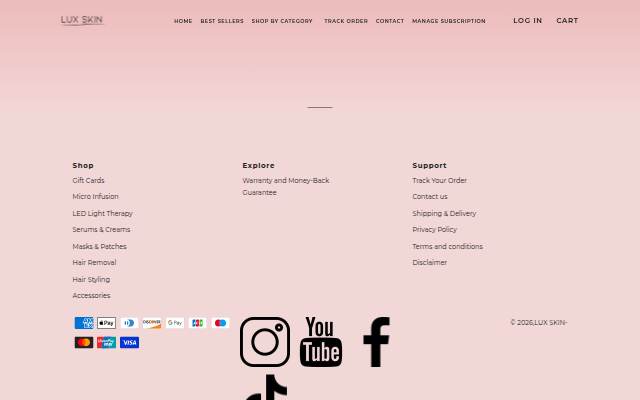 LUX SKIN storefront