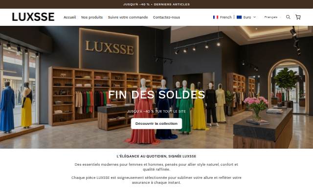 LUXSSE storefront