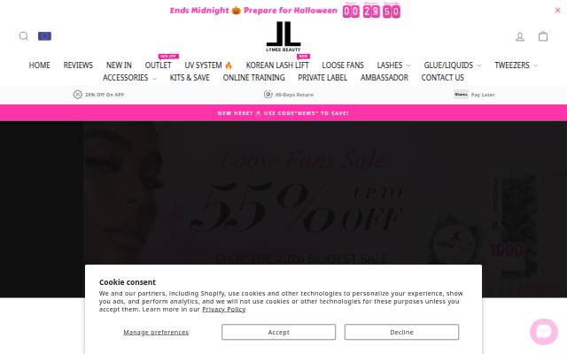 LymeeBeauty storefront