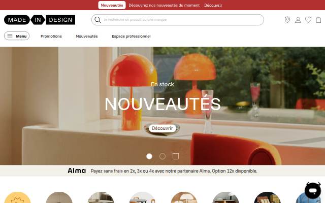 Startseite von madeindesign.com