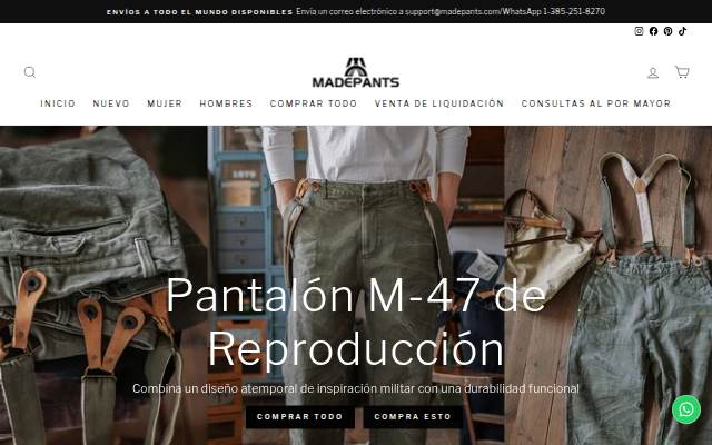 Madepants storefront