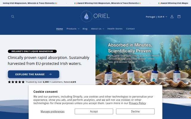 Oriel Magnesium Store storefront