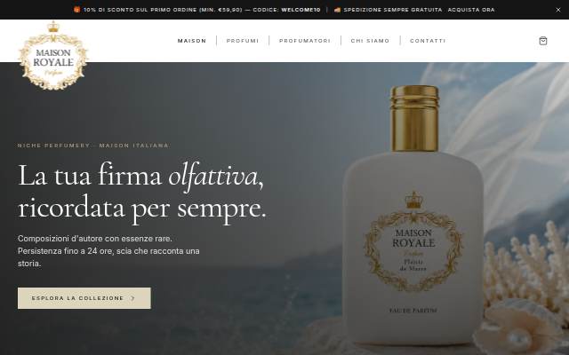 Maison Royale Parfum — Profumi di nicchia, firme olfattive d'autore storefront