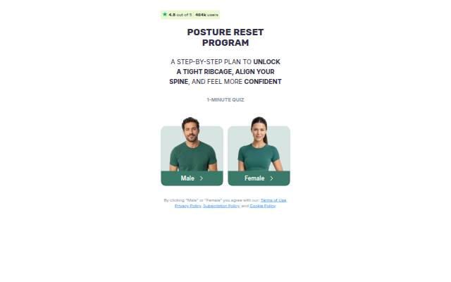 Startseite von Posture Reset Program