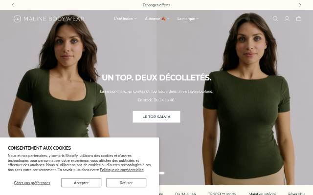 Maline Bodywear storefront
