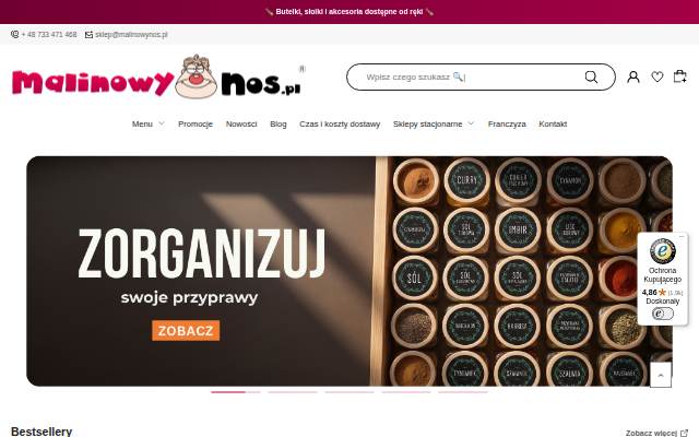 Malinowynos.pl storefront