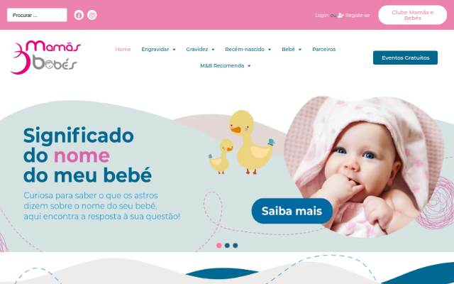 Startseite von Mamãs e Bebés