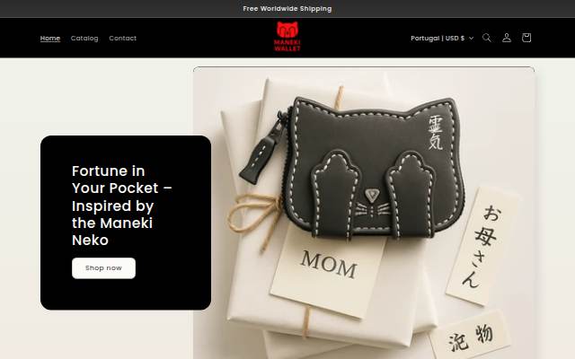 Startseite von Maneki Wallet