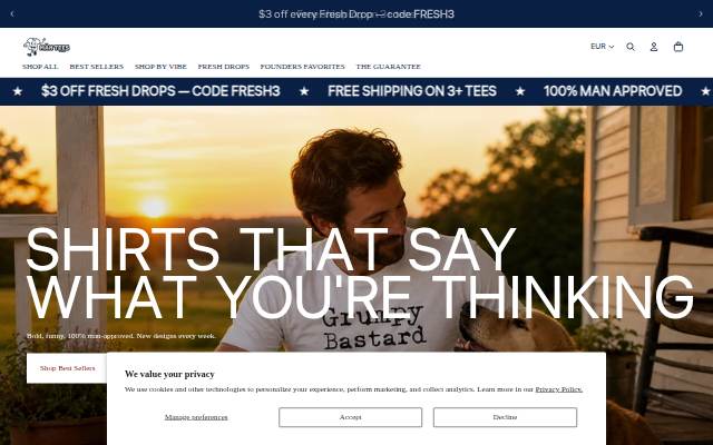 The Man Tees Store storefront