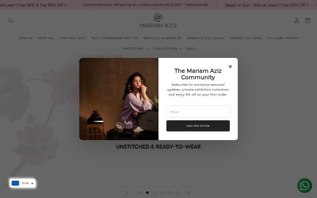 Mariam Aziz storefront