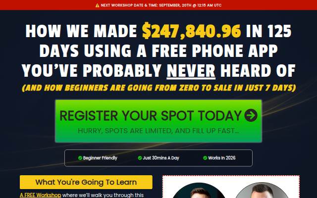 (1) FREE LIVE TRAINING storefront