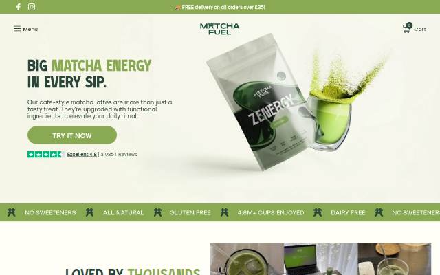 Matcha Fuel storefront
