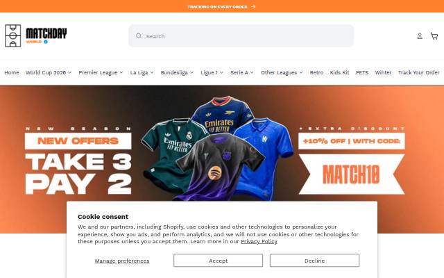 Matchday storefront