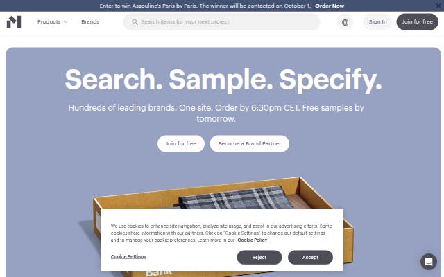 Order Design &amp; Architectural Product Samples storefront