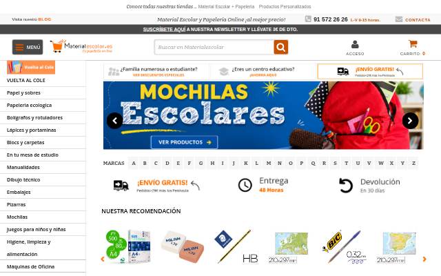 Materialescolar.es: Papelería Online con Envío Gratis storefront