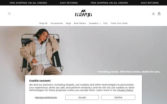 Mavyn storefront