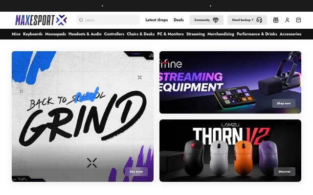 maxesport.gg storefront