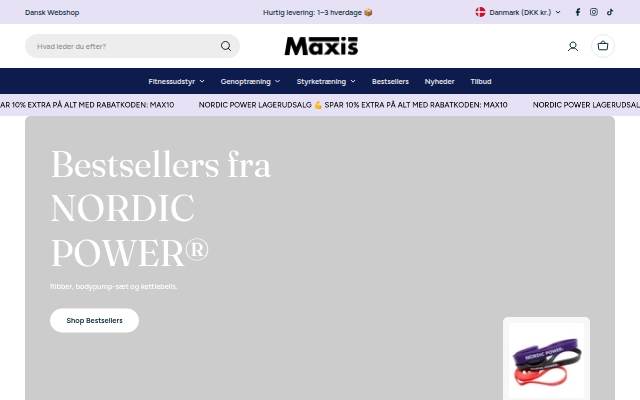 Maxis.dk - Træningsudstyr Til Lavpris - NORDIC POWER storefront