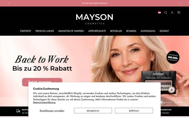 MAYSON Cosmetics storefront