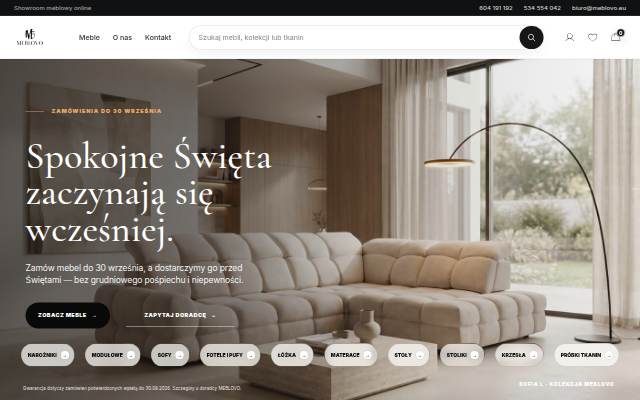 MEBLOVO - Showroom meblowy online storefront