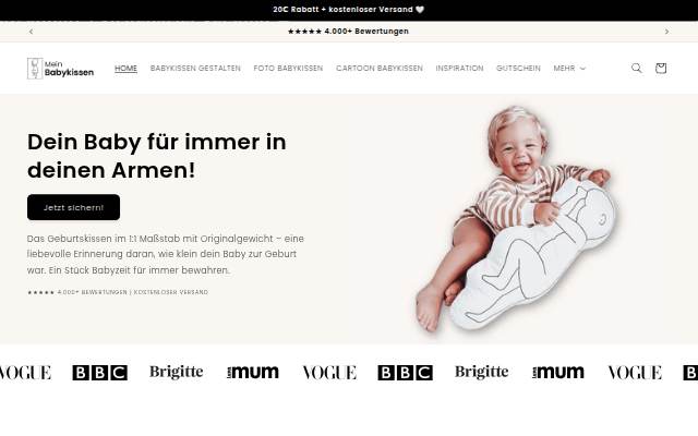 Babykissen im 1:1 Maßstab handgemacht | Mein Babykissen storefront