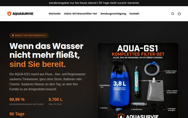 Startseite von MEINAQUASURVIE